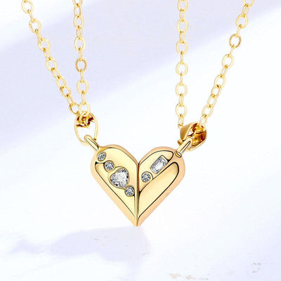 Heart Twisting Magnet Couple Necklace - eleganto