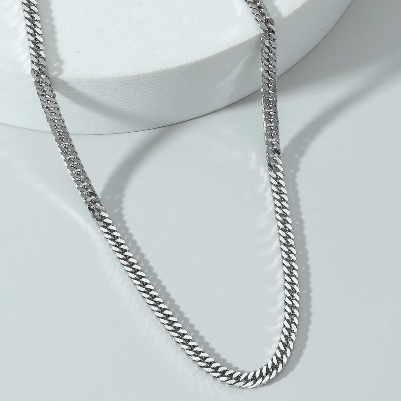 Stainless Steel Snake Bone Cuban Chain Necklace