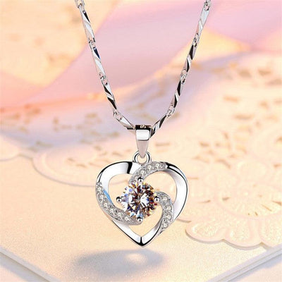 925 Sterling Silver Zircon Cubic Heart - eleganto