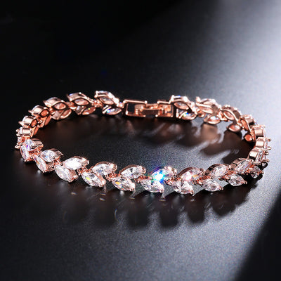 Willow Leaves Zircon Bracelet