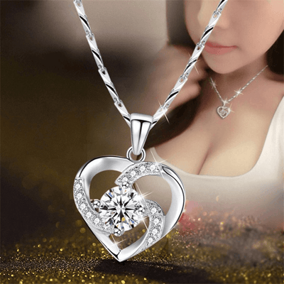 925 Sterling Silver Zircon Cubic Heart - eleganto