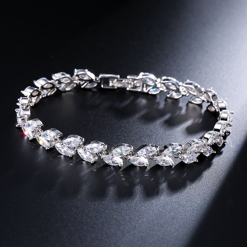 Willow Leaves Zircon Bracelet