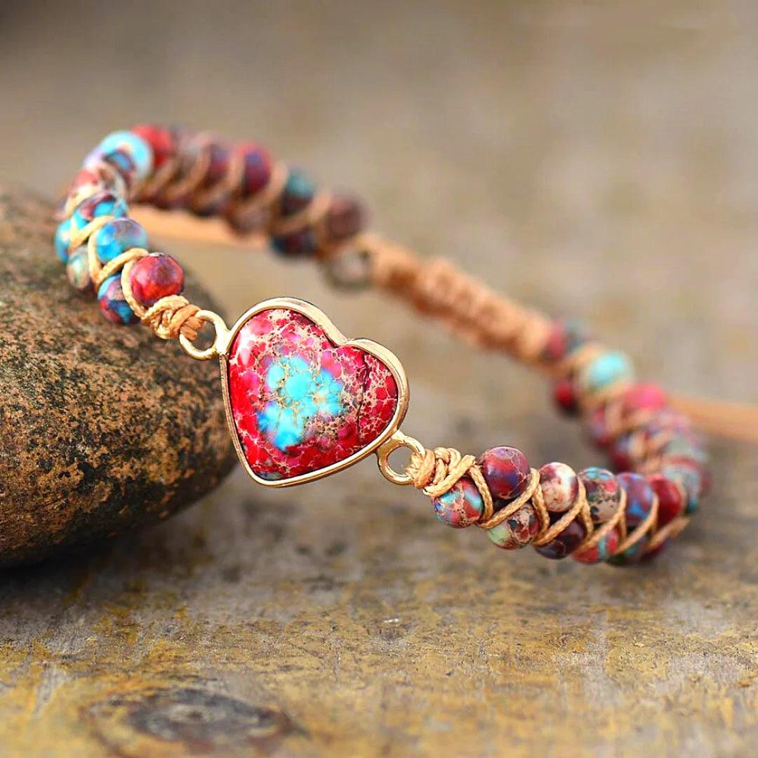 Jasper's Energy Heart Bracelet - eleganto