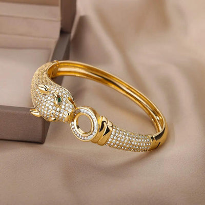 Hip Hop Zircon Leopard Bracelet - eleganto