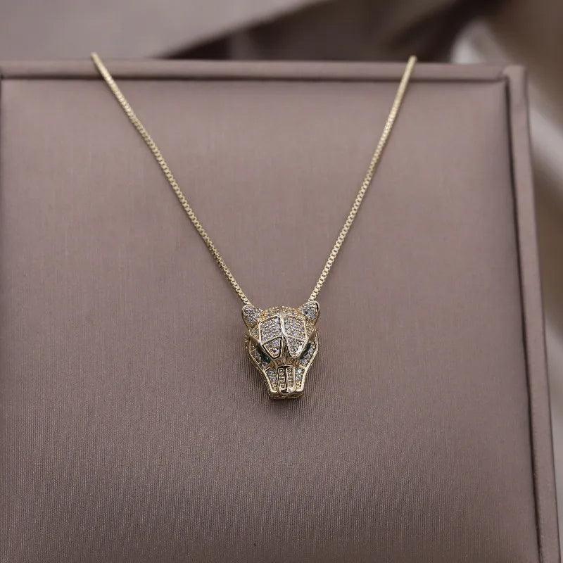 925 Sterling Silver Leopard Zircon Necklace - eleganto