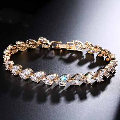 Willow Leaves Zircon Bracelet