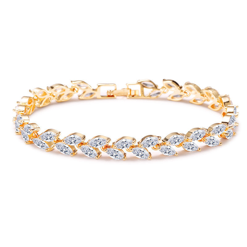 Willow Leaves Zircon Bracelet