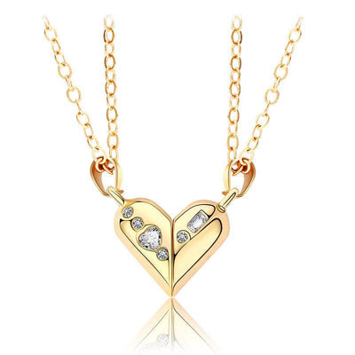 Heart Twisting Magnet Couple Necklace - eleganto