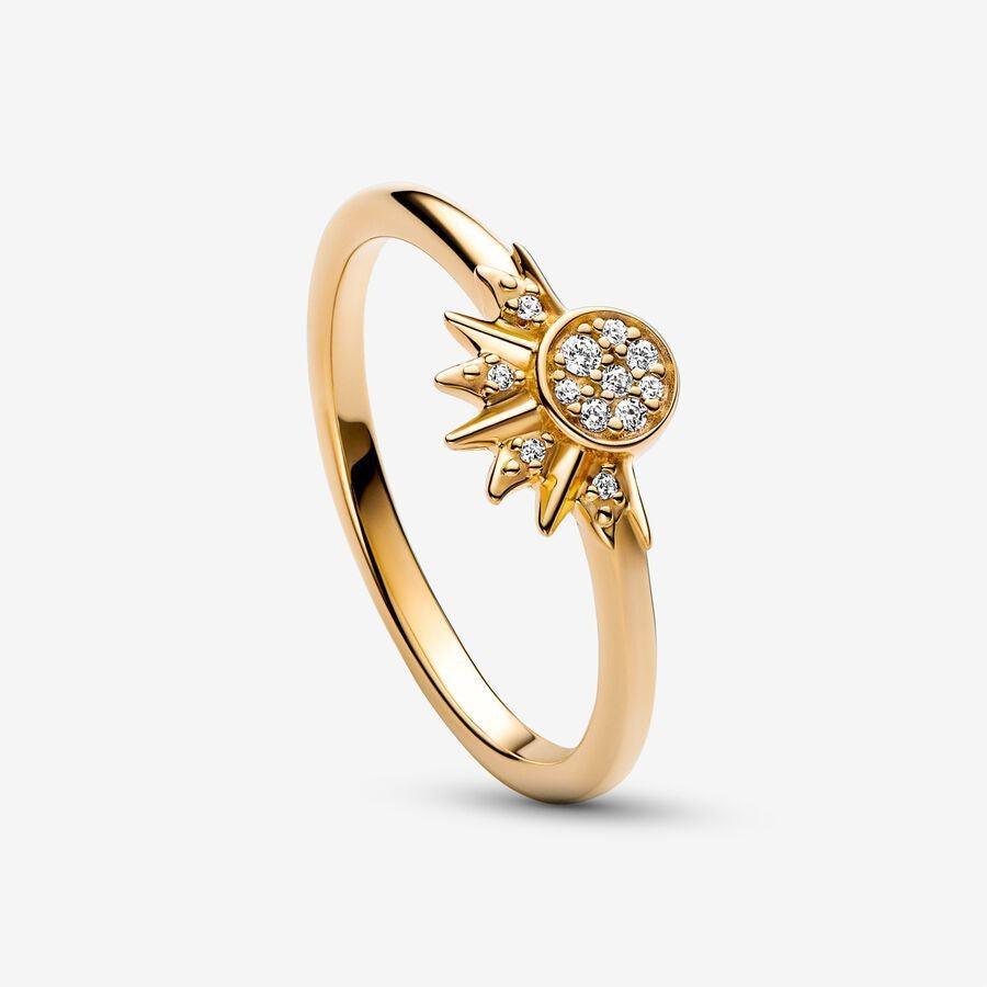 925 Sterling Silver Rising Sun & Moon Ring - eleganto
