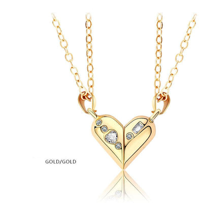 Heart Twisting Magnet Couple Necklace - eleganto