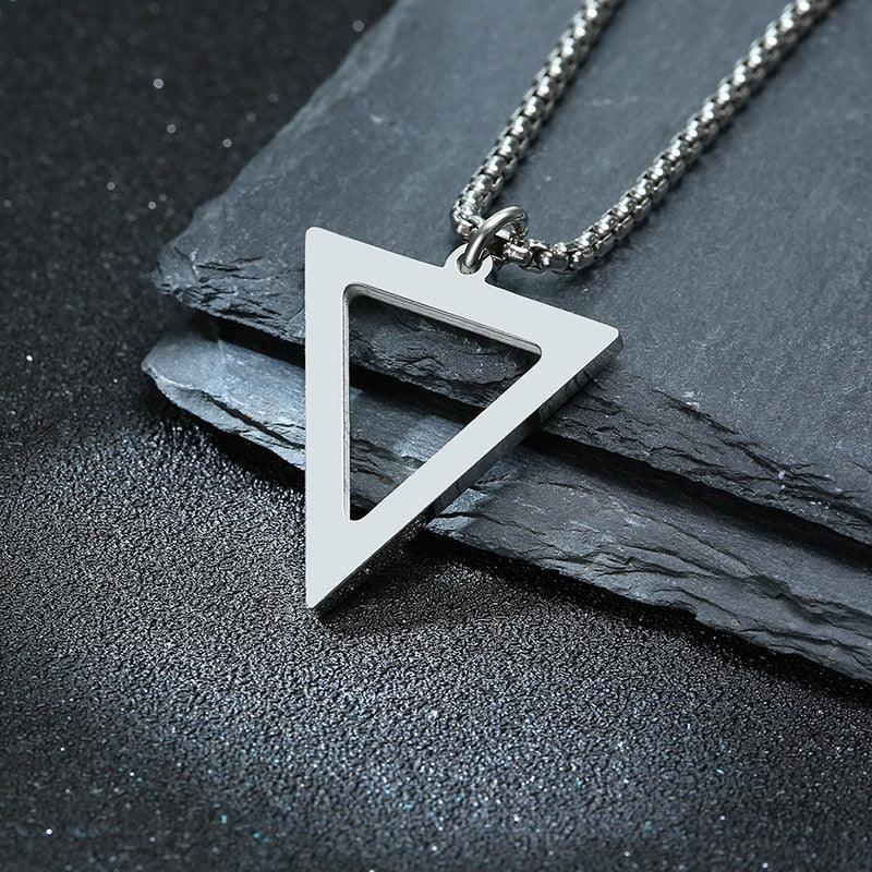 Geometric Triangle Necklace for Men - eleganto