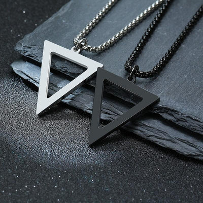 Geometric Triangle Necklace for Men - eleganto