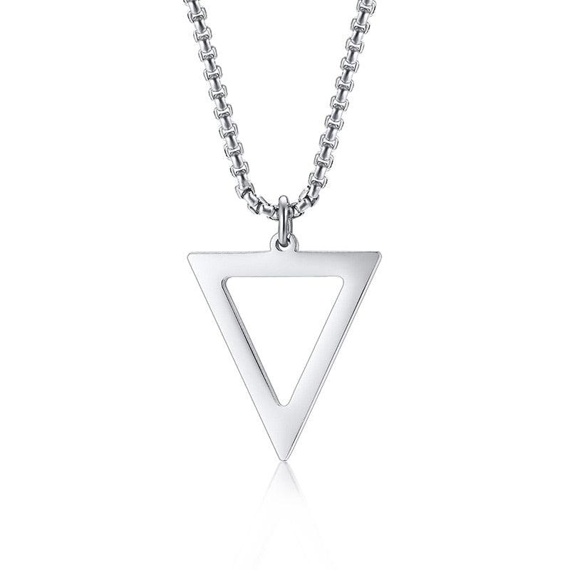 Geometric Triangle Necklace for Men - eleganto