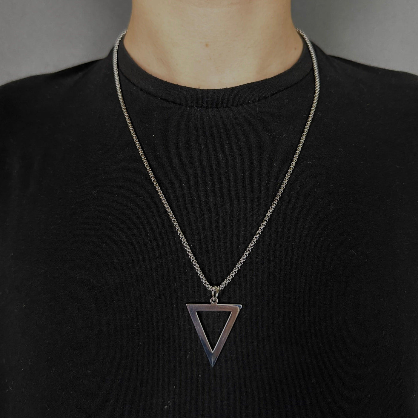 Geometric Triangle Necklace for Men - eleganto