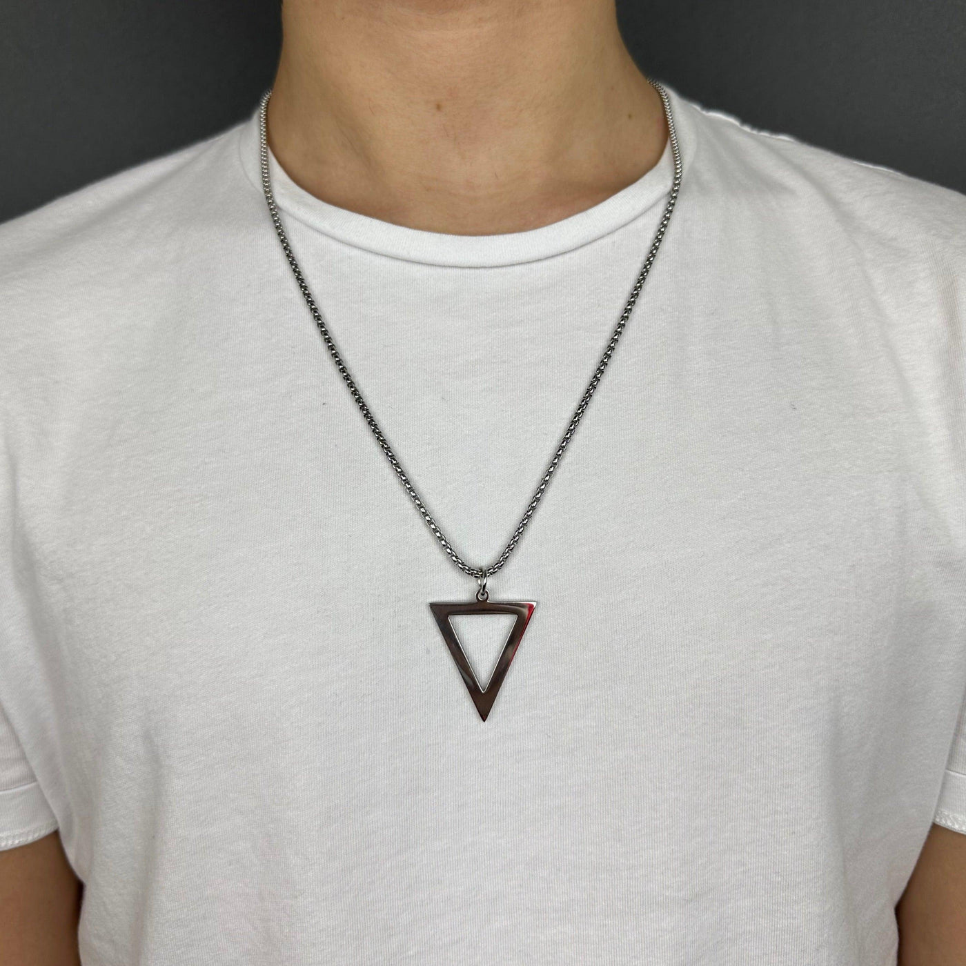 Geometric Triangle Necklace for Men - eleganto