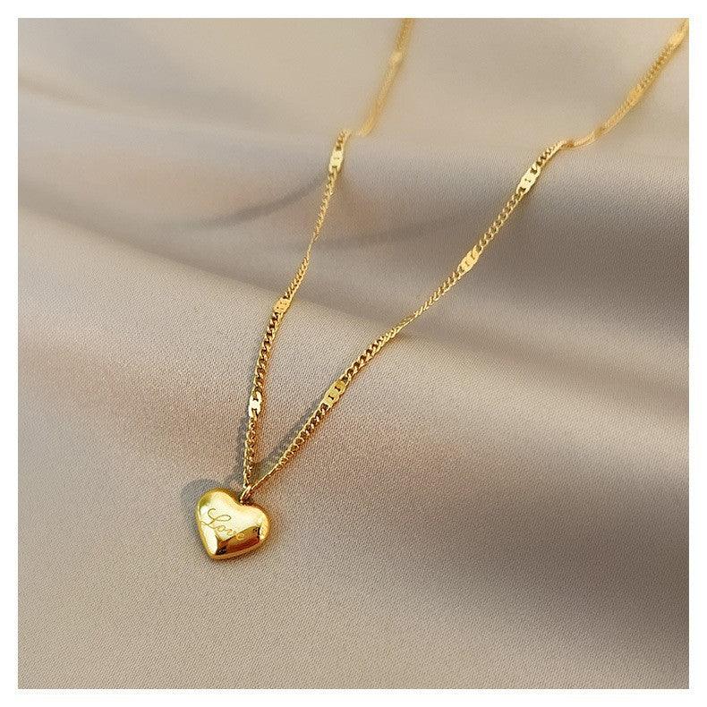 Golden Love Heart Necklace - eleganto